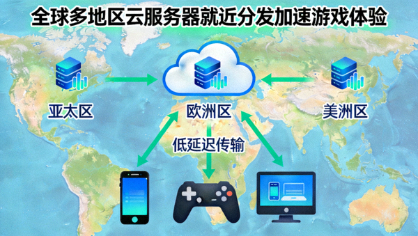 全球多地区云服务器就近分发加速游戏体验