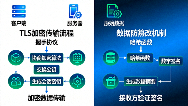 网络安全传输协议TLS加密通道与防劫持技术展示